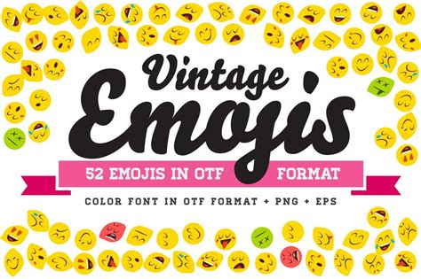 Vintage Emojis Otf Color Font Emoji Cool Emoji Vintage