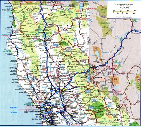 Detailed Road Map Of Northern California Printable Maps