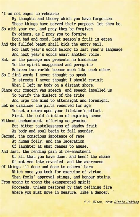 Excerpt From Little Gidding Ts Eliot Ts Eliot Writing Words Poems