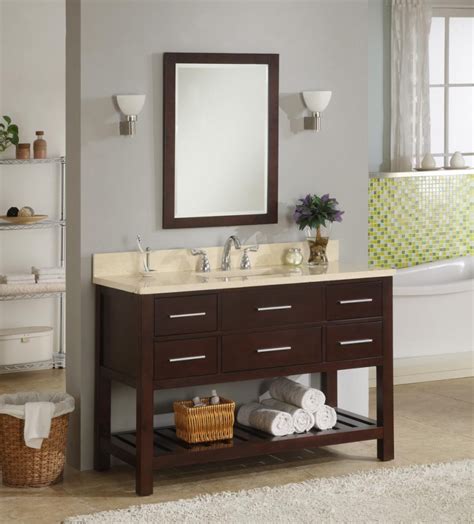 In addition, the bath vanity is available in two colors: 48 Inch Single Sink Modern Cherry Bathroom Vanity with ...