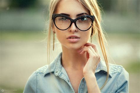 Wallpaper Face Model Blonde Long Hair Women With Glasses Sunglasses Fashion Nose