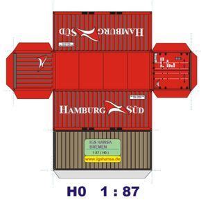 Arbeitskreis geschichte des kartonmodellbaus (agk) e.v. Modellbahn-igshansa-Bastelbogen-Container-H0_400.jpg 400 ...