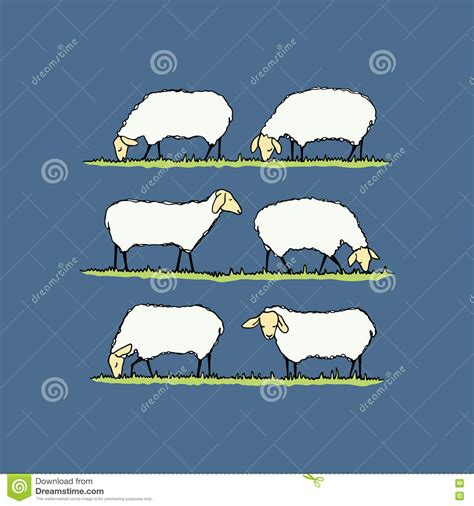 Sheep Herd Illustration Stock Vector Illustration Of Isolated 76400446