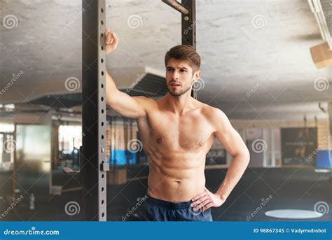 Naked Fitness Man In Gym Stock Image Image Of Muscle 98867345