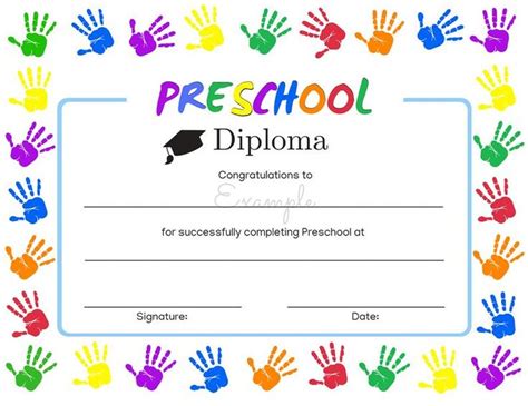 Preschool Graduation Diploma Instant Download | Etsy | Graduación