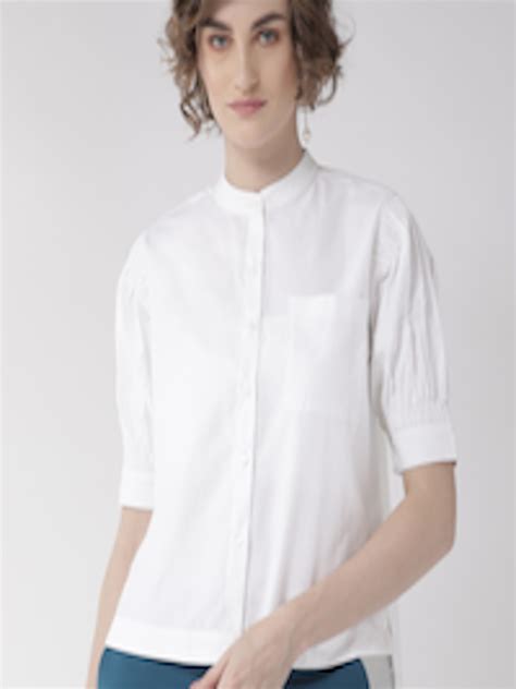 Buy Style Quotient Women White Comfort Boxy Solid Formal Shirt Shirts