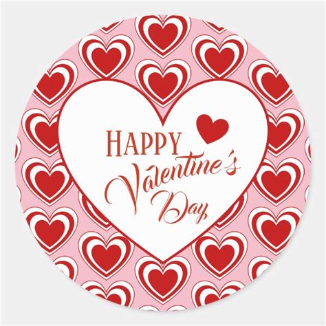 Happy Valentines Classic Round Sticker