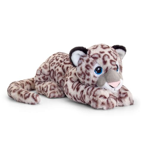 Snow Leopard Plush Soft Toy 45cm Laying Keeleco Keel 100