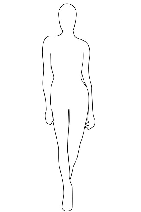 Fashion Body Outline Printable Fashion Model Sketch Mannequin