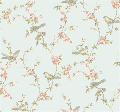 Callaway Cottage Ct0867 Floral Branches Wbirds Wallpaper Cottage