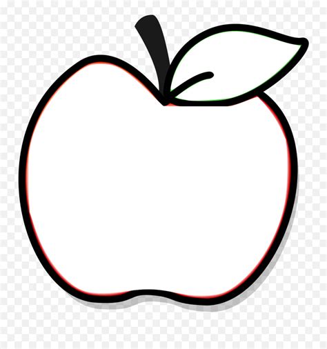 Filered Apple With Leaf 1svg Wikimedia Commons Apple Drawing Png