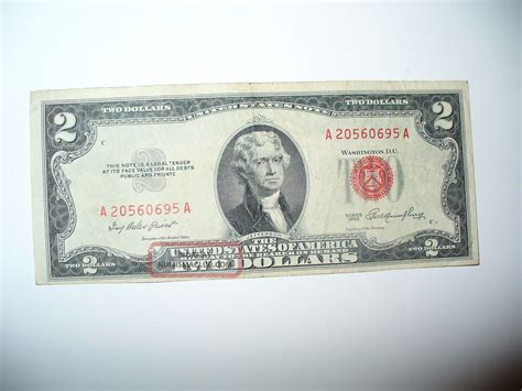 1953 Two Dollar Bill Red Seal 0695 Note
