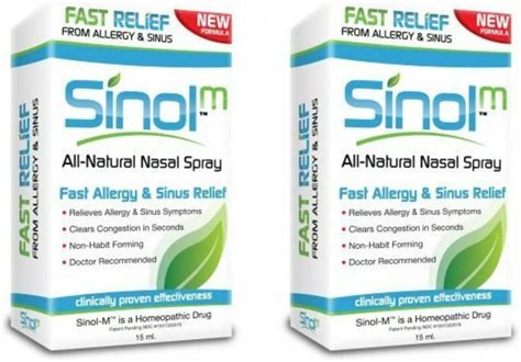 Sinol All Natural Allergy And Sinus Nasal Spray Set Of 2 Health And Household