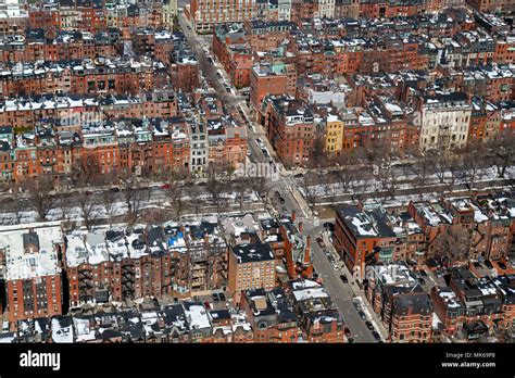 Back Bay Neighborhood Aerial View Boston Massachusetts United States