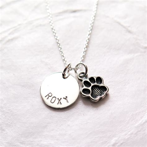 Personalized Paw Print Necklace In Sterling Silver Pet Etsy