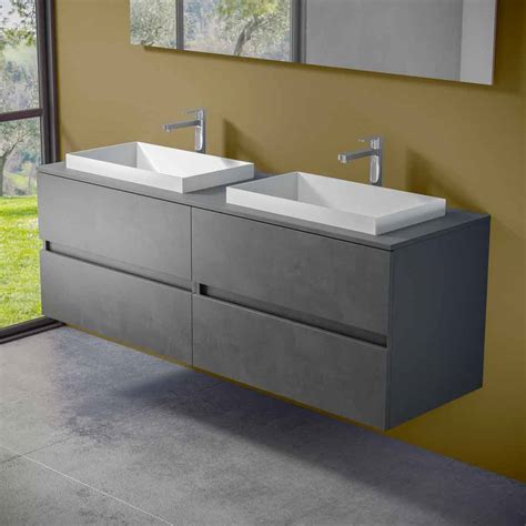 Mueble De Baño De Diseño Moderno Con Lavabo Doble Empotrado