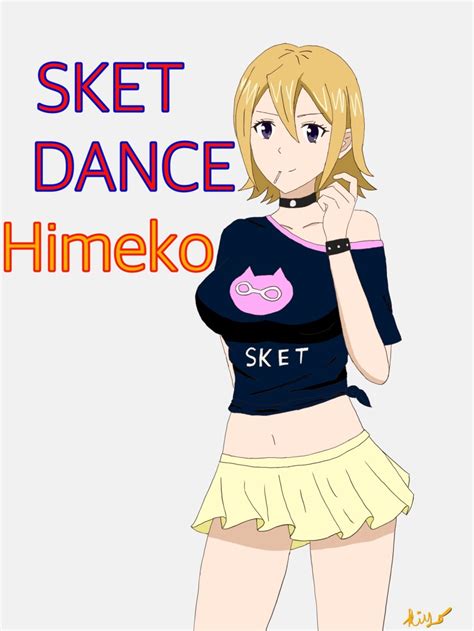 Onizuka Hime Sket Dance Highres Girl Blonde Hair Breasts Choker Copyright Name Eating