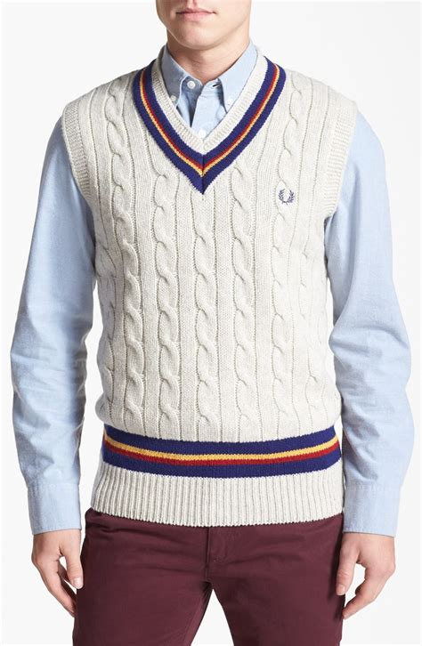 Fred Perry Cable Knit Wool Sweater Vest Nordstrom