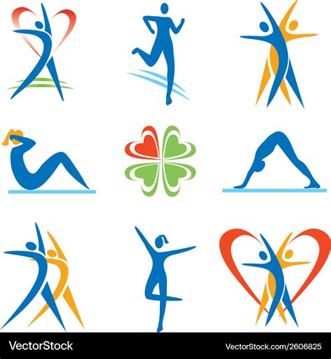 Fitness Health Icons Royalty Free Vector Image