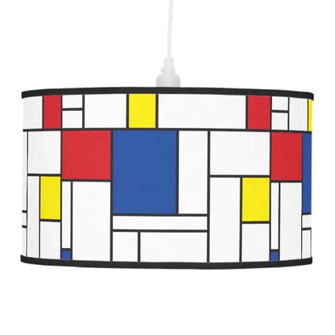 Mondrian Minimalist Geometric De Stijl Modern Art Hanging Lamp Zazzle