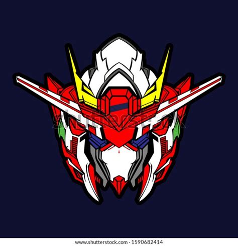 Icon Gundam Vector Head Vector Illustration Stock Vector Royalty Free