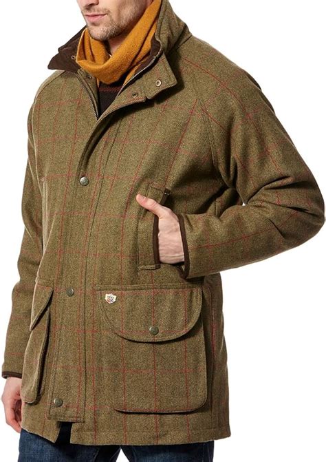 Country Gents Wool Tweed Compton Waterproof Field Coat In Sage Men S