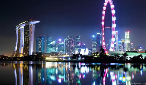 Singapore City Skyline At Night 4k Ultra Hd Wallpapers