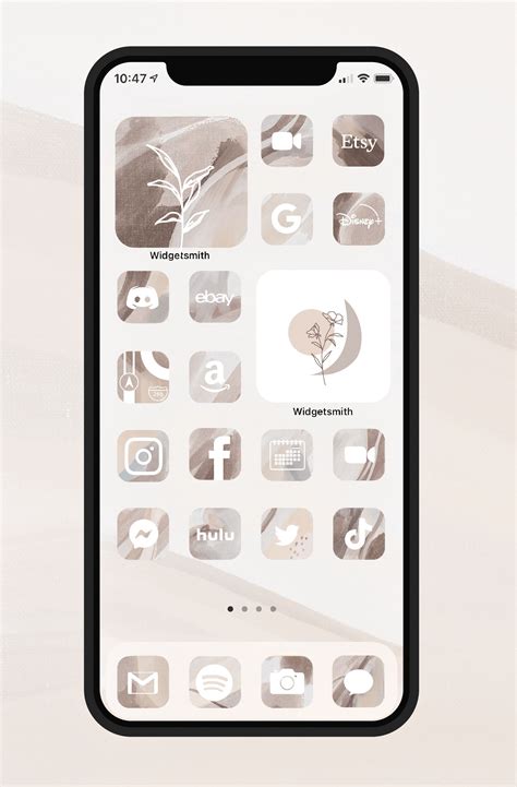 Hand Painted Neutral Aesthetic Ios Iphone App Icon Theme Etsy