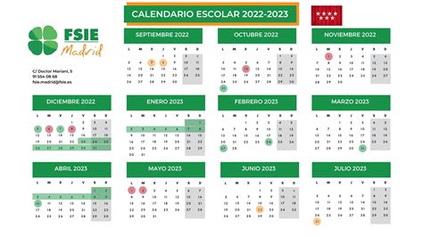 Armada Continental Tejido Calendario Escolar Madrid 2022 Construcción