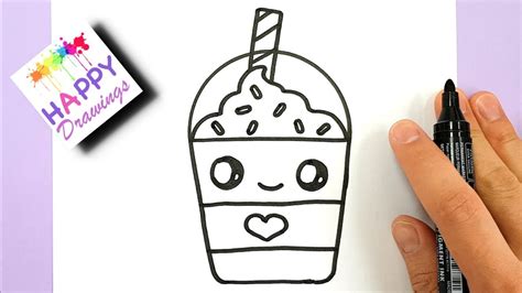 how to draw a starbucks frappuccino cute and easy cartoon drink