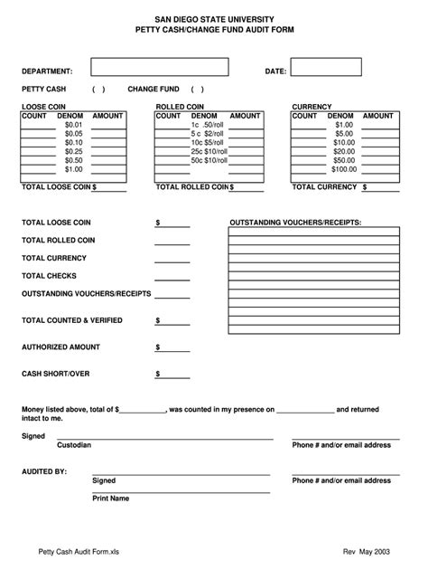 Petty Cash Count Sheet Fill Out And Sign Online Dochub