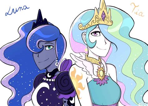 Princess Celestia And Luna Humanized By Elioo On Deviantart