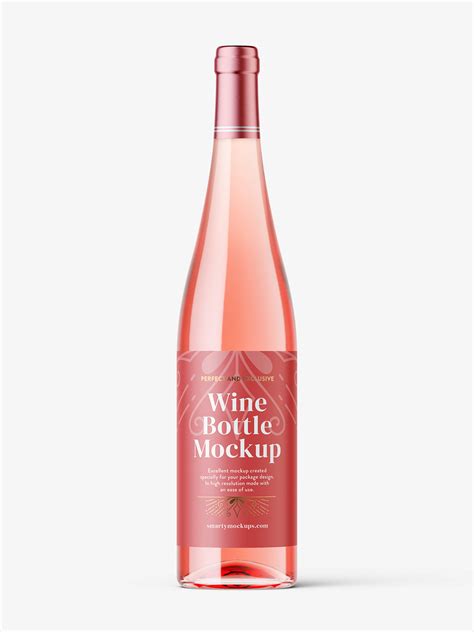rose wine bottle mockup smarty mockups
