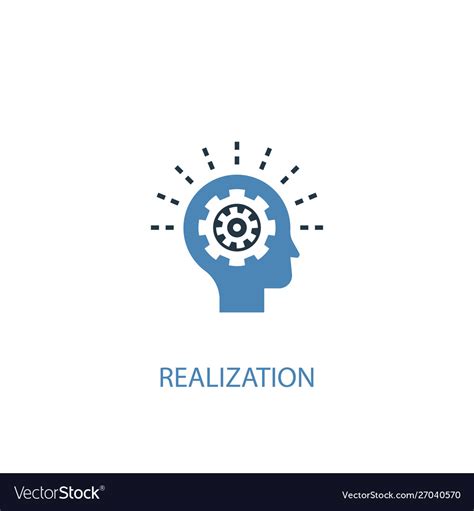 Realization Concept 2 Colored Icon Simple Blue Vector Image
