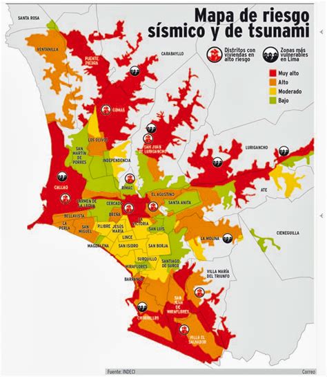 Mapa De Riesgo Sísmico Y De Tsunami Infografías Del Perú Freelance