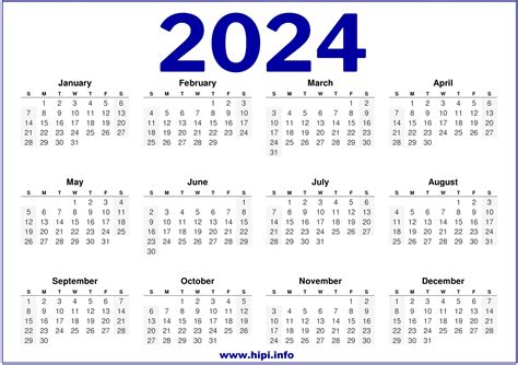 2024 Printable Calendar A4 Size