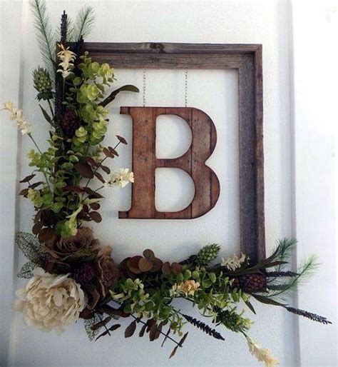 Front Door Wreath With Initial Monogram Wreath Rustic Décor