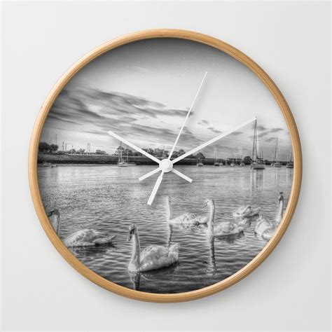 Sunset Swans Wall Clock By Davidpyatt Society6