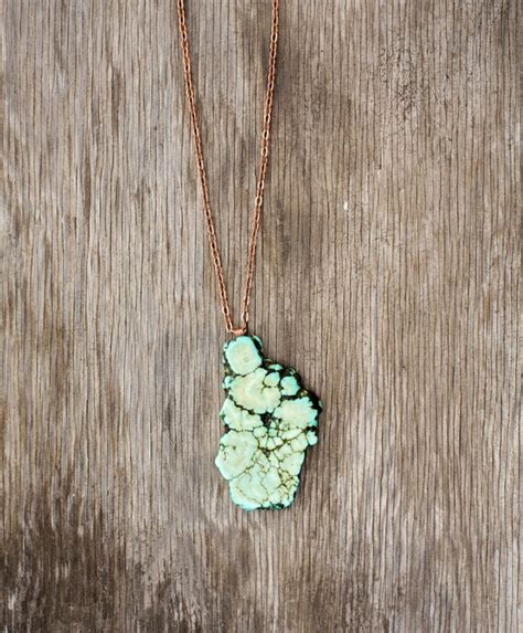 Howlite Slab Necklace Turquoise Pendant Bohemian By ForestDaydream