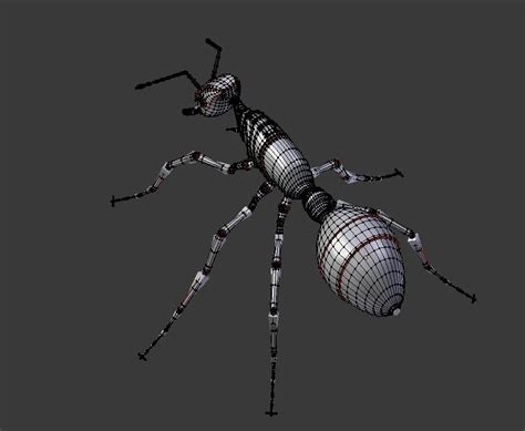 robot ant 3d model rigged blend