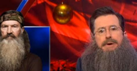Duck Dynasty Controversy Jon Stewart And Stephen Colbert Mock Phil Robertson—watch Now E News