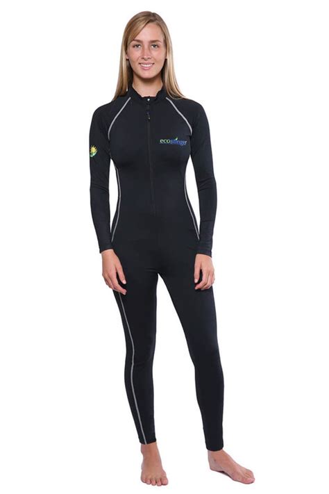 Black Royal Stitch Ecostinger Women Full Body Swimsuit Sun Protective
