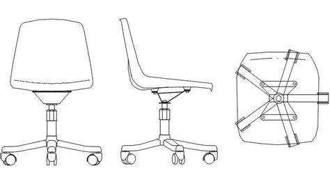 Rolling Chair Block Design Autocad Furniture Drawing Is Givendownload