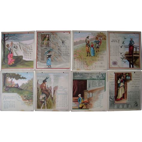 High Quality Color Lithographed 1886 Calendar From