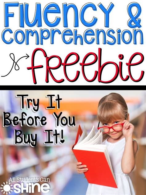 Fluency And Comprehension Freebie All Students Can Shine First