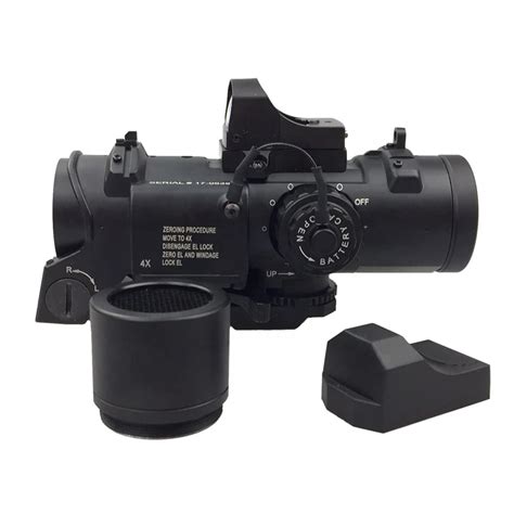Luger Tactical 4x Fixed Dual Riflescope Red Green Dot Illuminated Sight