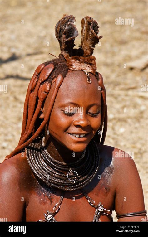 Married Himba Woman With Braided Hair And Erembe Near Opuwo Namibia