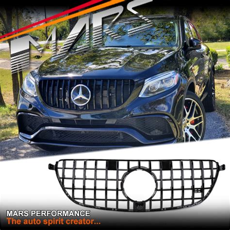 Gloss Black Panamericana Front Bumper Bar Grille Grill For Mercedes