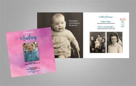 In Loving Memory Audreys Bespoke Funeral Booklet Pylon Design