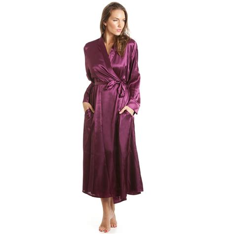 Womens Ladies Luxury Purple Satin Bath Robe Wrap Sizes 10 24